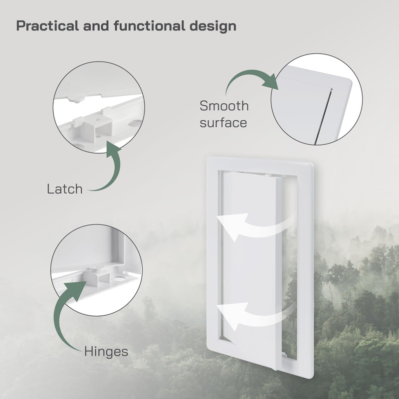 Vent Systems White ABS Plastic - Access Panel 6 x