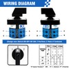 KEYMOO 20A Rotary Changeover Switch,3 Position 2 Phase 8 Terminals,ON-Off-ON