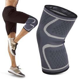 vaceci Knee Supporter, Knee Fixing, Sports, Knee Pain, Heat Retention, Injury Prevention, Joint Ligaments, Muscle Protection, Anti-Slip, Breathable, Stretchy, Mountain Climbing, Left and Right Unisex, Gray, L