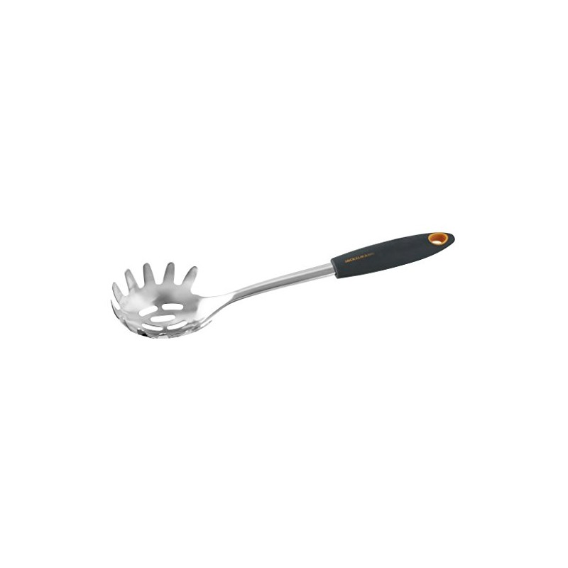 Fackelmann Spaghetti Spoon Soft 31cm in Grey/Orange/Silver, Stainless Steel 31