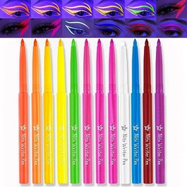HOUSN Colorful Colorful Eyeliner Set, 12 Colors Eyeliner Pencil Gel Pencil Waterproof Anti-sweat, Fluorescent Eyeliner, Smudge-Proof Colorful Eye Pencil Women's Gift