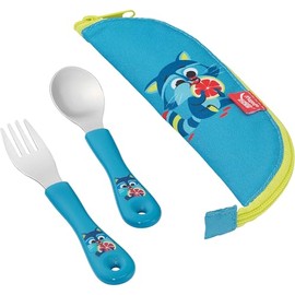 Maped PICNIK - Miniz Washbear Cutlery Set 3-Piece Fork + Spoon Blue