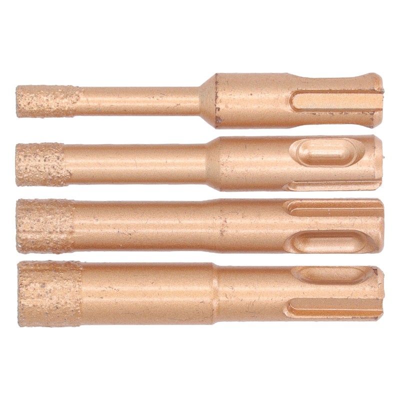 4PCS Brazed Hole Saw Kit Triangle Shank Tile Hole Opener