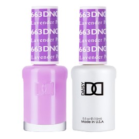 DND Gel Polish Set, Purple Collection, UV/LED Gel Polish and Air Dry Nail Lacquer, Matching Chip-Free Polish Duo, 663 Lavender Pop, 0.5 Fl Oz