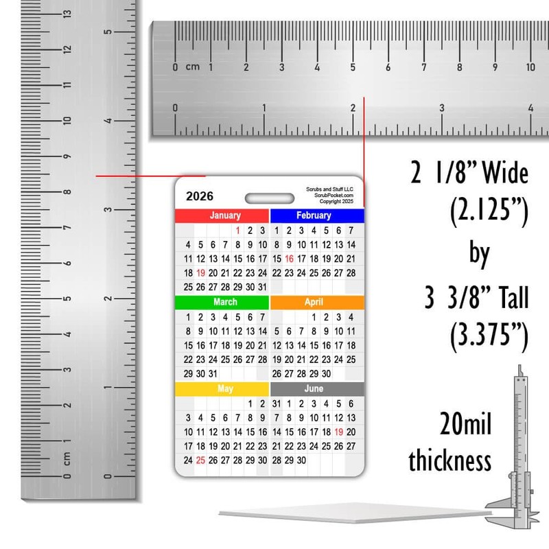 2026 Monthly Calendar Badge Card Vertical (1 Card)