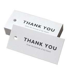 BAY LETTERPRESS Thank You Tags, 50 Count Thank You Wrapping, 1.2 x 2.7 inches (31 x 68 mm)