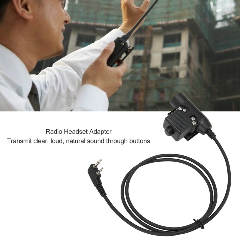 Radio Headset Adapter Push To Talk Clear Sound Walkie Talkie