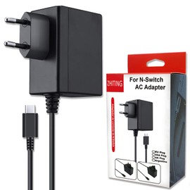 ZHITING Netzteil für Switch,Ladegerät für Switch,Ladekabel AC Adapter 15V 2.6A PD Typ C Ladegerät,Unterstützt TV-Modus,für Switch/Switch Lite/Switch Dock/Switch Pro Controller,Schwarz