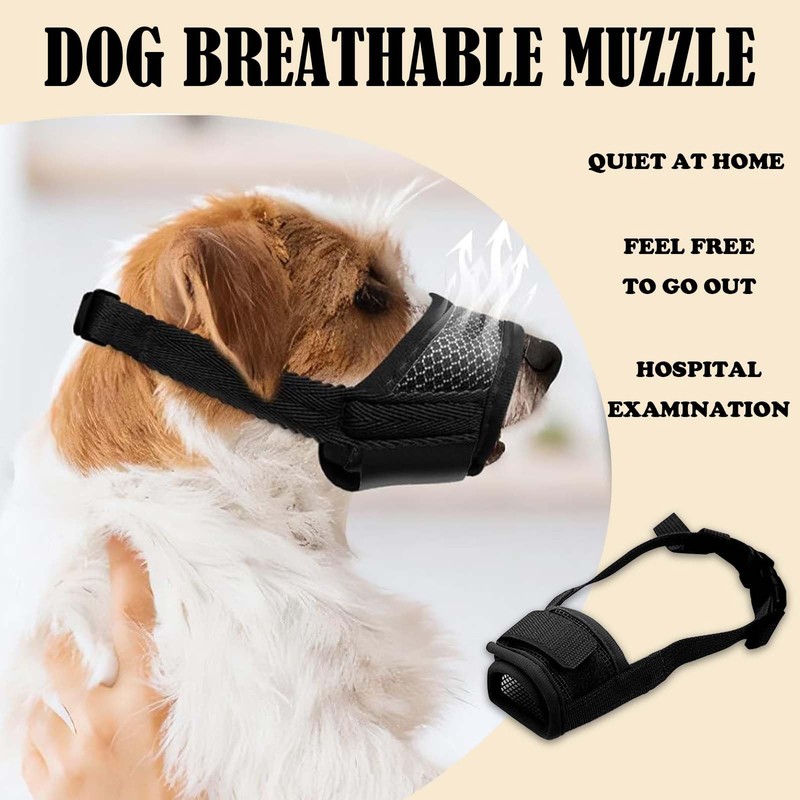 3 PCS Dog Muzzle, Soft Mesh Muzzle for Small Medium