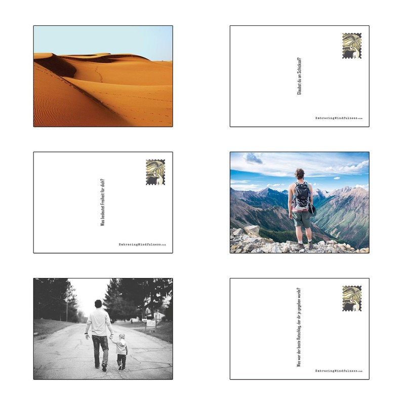 52 Mindfulness Conversation Questions and Images for Coaching Cards, Group