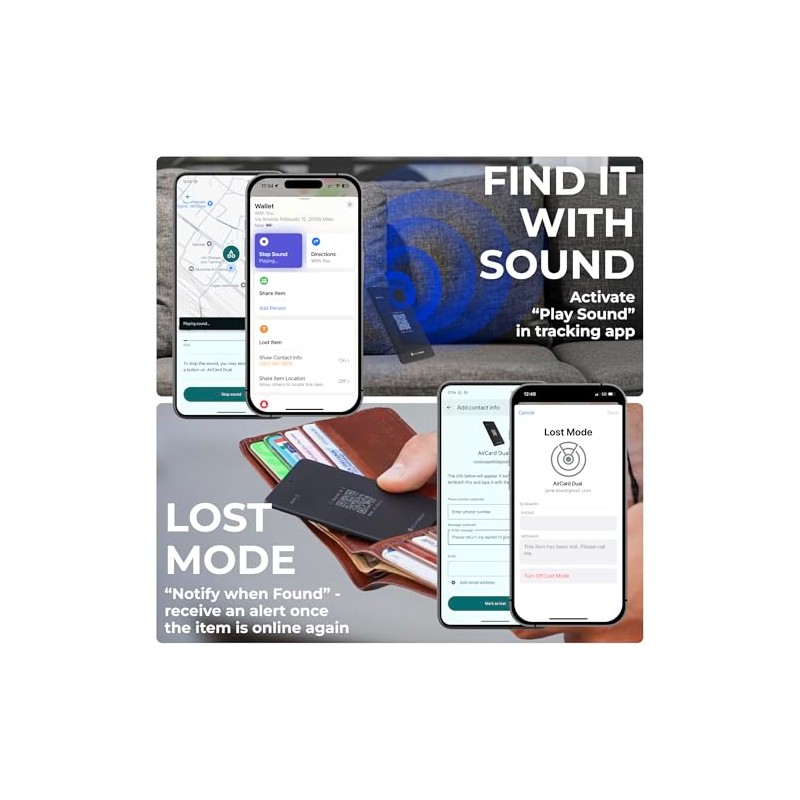 Rolling Square AirCard Dual – Bluetooth Wallet Tracker Android y