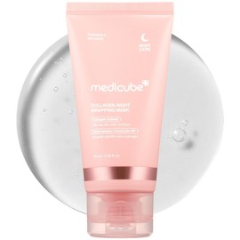 Medicube Collagen Overnight Wrapping Peel Off Facial Mask Pack - Elasticity & Hydration Care, Reduces Sagging & Dullness - Hydrolyzed Collagen for Glowing Skin - Korean Skin Care