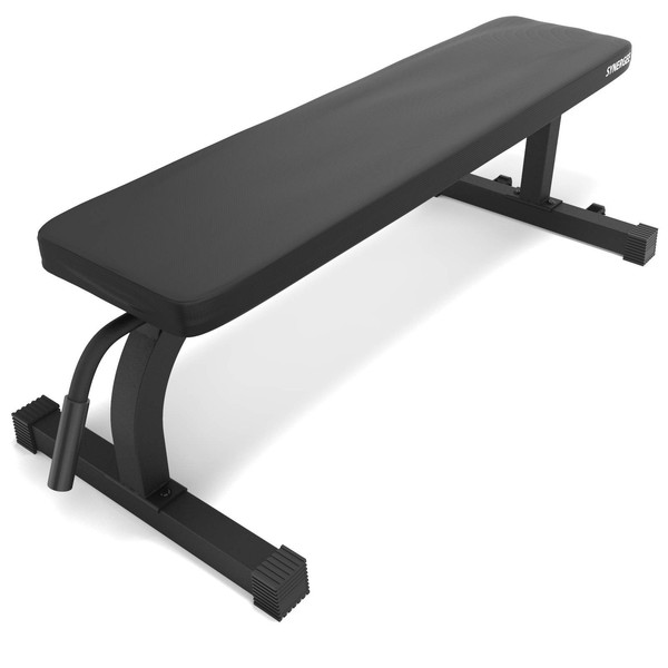 Synergee Flat Bench Workout Bench –Perfect for Pressing Exercises – Weight Bench for Dumbbell & Barbell Press Workouts – Great for Commercial, Garage and Home Gym