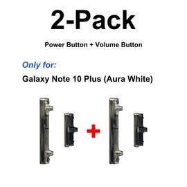 2 Pack for Galaxy Note 10 Plus Power Volume Button Replacement Repair Part, Side Buttons Compatible with Note 10 Plus, with Toolkit, Silver