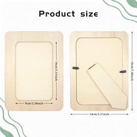 RYKOMO 6 PCS DIY Wood Picture Frames Unfinished Solid Wood Photo Picture Frames for 4 x 6 in Photos, Standing Wooden Photo Frames for Crafts Wood, DIY Painting, Arts Projects (Rectangle)