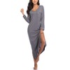 COLORFULLEAF Nightgowns for Women Long Sleeve Soft Nightshirts V Neck