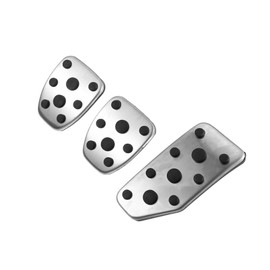 Motoforti Brake Pedal Pad, Gas Accelerator Pedal Cover Clutch Pedal Cover, for Subaru Legacy 1990-2007, Aluminum Alloy Rubber, Black, Silver Tone, 3pcs