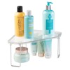 mDesign Plastic/Steel Corner Stackable Rack, Storage Organizer Shelf for Bathroom,