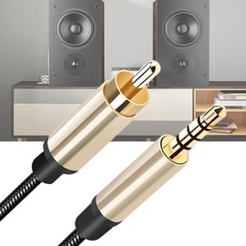 Luochahaishi Digital Coaxial Audio Video Cable HDTV Stereo Spdif RCA to 3.5mm Male Jack Plug Line for Stereo Receiver Speakers Projector 1 Meter