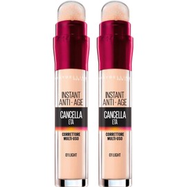 Maybelline New York Age-Erasing Liquid Concealer with Goji Berries and Haloxyl, Covers Dark Circles and Small Wrinkles, Pack of 2, 01 Light