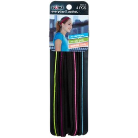 Scunci Everyday and Active No Slip Grip Contrast Silicone Headwraps,4 ct
