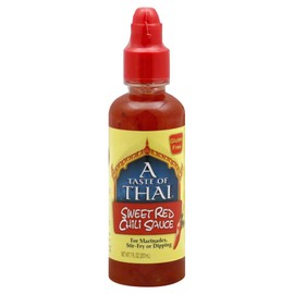 A Taste of Thai Sweet Chili Sauce – Authentic Thai Chili Sauce for Dipping, Stir-Fry, & Marinades – Asian Red Hot Sauce with Sweet Tangy Flavor - Trans Fat-Free, Gluten-Free & No GMO – (2 Pack, 7 oz Each)