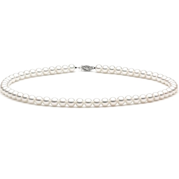 Luster & Gray Real Pearl Necklace AAA Quality White 5-6