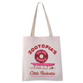 Movie Merch Gift Zootopia's Littls Rodentia Donuts Bagels Coffee Tote Bag Movie Character Fans Gift (LITTLS RODENTIA tote CA)