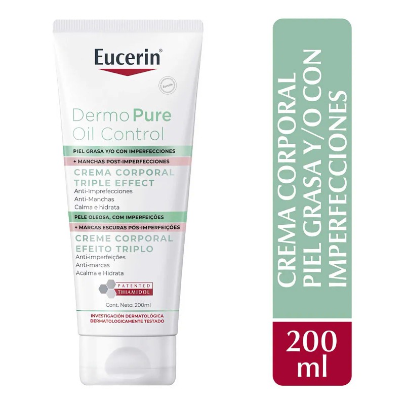 Eucerin DermoPure Triple Effect Crema Corporal, Piel Grasa e Imperfecciones,