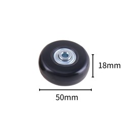 TIOMIOSEA Pack of 4 Suitcase Wheels Replacement Wheels 50 mm x 18 mm Replacement Luggage Castors, Rubber Suitcase Wheels Replacement, Ball Bearings, Suitcase Bearing Repair Kit