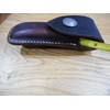 Leather Brown 5" knife sheath.Buffalo nickel snap - fits Buck