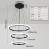 O'NEELDY Modern 3 Ring LED 52W Black Pendant Light with