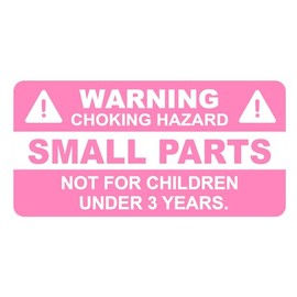 M MeshaKippa Small Parts Choking Hazard Warning Stickers, 1x2inch, 300pcs, Vinyl/PVC/Polypropylene, Cartoon Style, Single Use, Rectangular, 1.0 Count