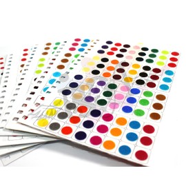 IS4A 960 Multicolored Bollywood Forehead Stickers Adhesive Body Jewelry 10 Page Book of Different Sized Tattoo Bindi Round Dot (Multi-color)