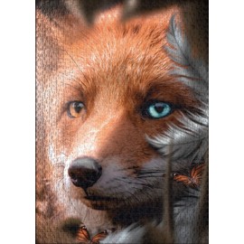 Ulmer Puzzleschmiede - Funny Little Friend Puzzle - Ingenious Fox Motif as 1000 Pieces Puzzle - The Wick Fox Clever in Scene - Animal Puzzle with Quality Made in Germany