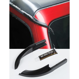 Savadicar Savadicar Upgraded Version Rain Gutter Extensions, Roof Hardtop ABS Rain Groove Diverter, Rainwater Deflector Compatible with 2018-2024 Jeep Wrangler JL 4xe & Gladiator JT, Exterior Accessories, Black