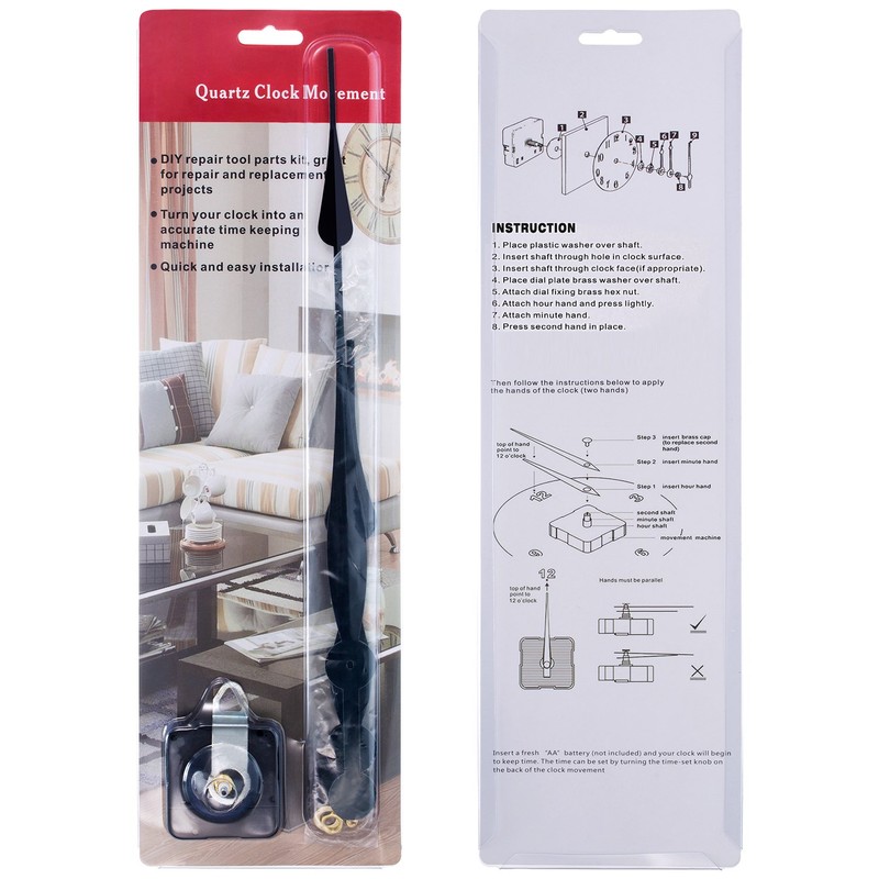 Hicarer High Torque Quartz Long Shaft Clock Mechanism Replacement with