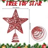 GXFCING Christmas Tree Topper Star Red Glitter Metallic Christmas Tree