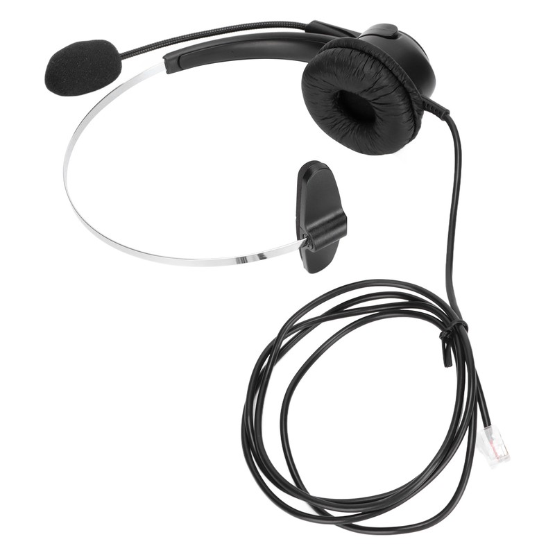 Telephone Headset RJ9 Earphone with 330° Adjustable Microphone for Home