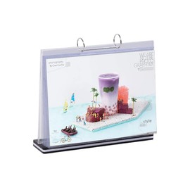 Rikyo Acrylic Sign Holder,Table Card Multi-Page Flip Display 6 Pages-12 Sides,T Shape Double-Sided Holder,Perfect for Restaurants,Wedding,Office,Photo Frames,Store,Promotions (Horizontal-6x8)