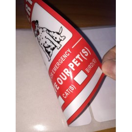 Rockmount Signs 3 PET ALERT Sign Fire Rescue Personnel to Save Dog Cat Bird Vinyl Sticker Decal