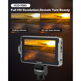 VILTROX DC-550 5.5-Inch Camera Field Monitor, 1920×1080 Full HD, 3D LUT DSLR Video with HDMI Input/Output, Audio Meter, Histogram, Peaking, False Color, Gyroscope Auto Flip