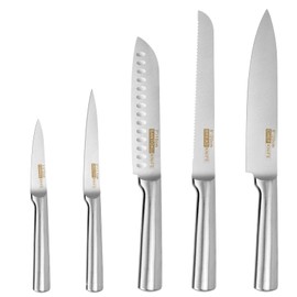 Numola Kitchen Knife Set, 5 Piece Knife Set with Ergonomic Handle, Sharp Chef Knife Set Professional, Stainless Steel Cooking Knife Set for Couple (Silvery)