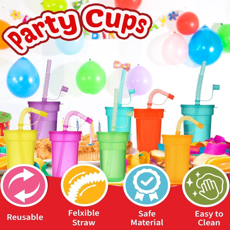 VITEVER Pack of 6 Children's Party Cups, Plastic Cups, Drinking