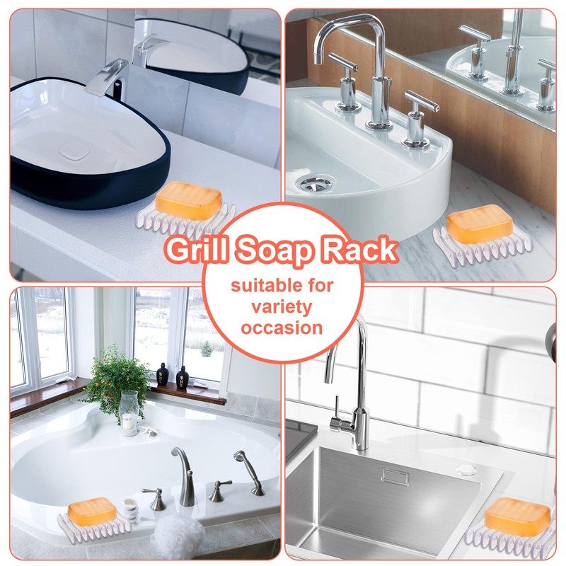 YUXIANLB 2PCS Plastic Soap Holder, Clear Self Draining Soap Dish