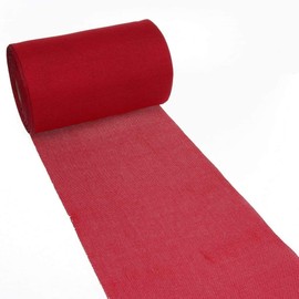 Deko As Shabby Chic table runner in linen look, polyester, odourless, bright red, 20 cm x 5 m, 5