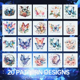 DTF Shirt Transfers Ready Press - 20 Pcs Butterfly Iron on Transfers Ready to Press Tshirts Flower Inspirational Heat Transfer Vinyl Iron on Decals Patches for Clothes Bag Pillow DIY Crafts Stickers