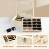 Frebeauty 16-Slot Sunglass Organizer Box,2 Layer Velvet Sunglasses Holder