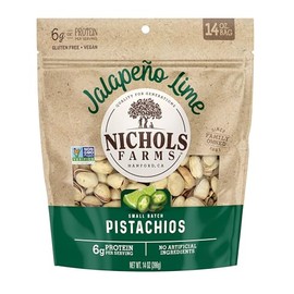 Nichols Farms InShell California Pistachios, Healthy Protein Snack, Jalapeño Lime, 14oz