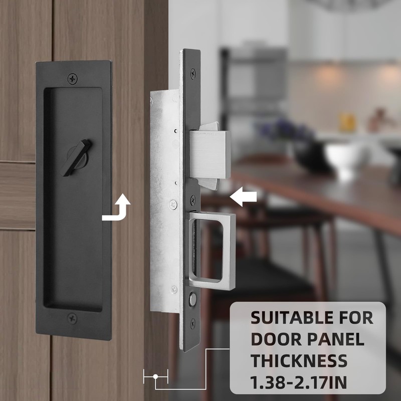 youthua Modern Pocket Door Hardware Set - Privacy Lock with